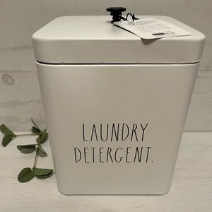 Rae Dunn metal laundry detergent container with lid